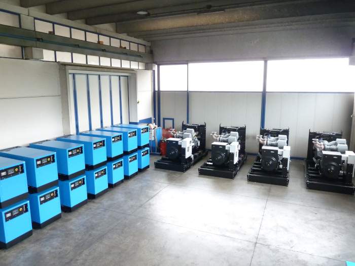 IBS Plant Hire workshop with generators